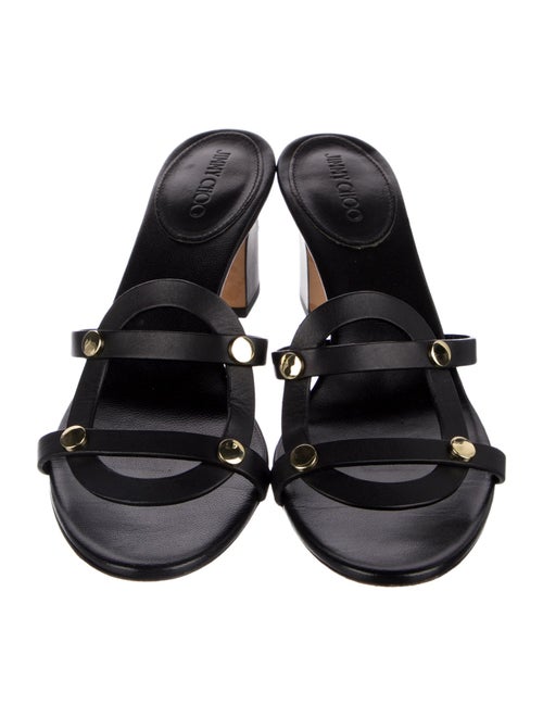 Jimmy Choo Leather Studded Accents Slides