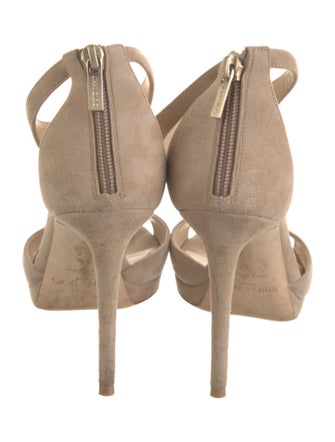 Jimmy Choo Suede Cutout Accent T-Strap Sandals