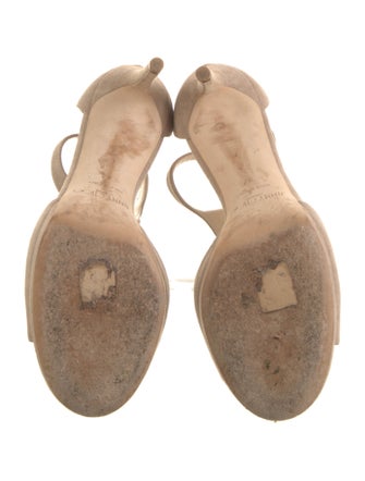 Jimmy Choo Suede Cutout Accent T-Strap Sandals