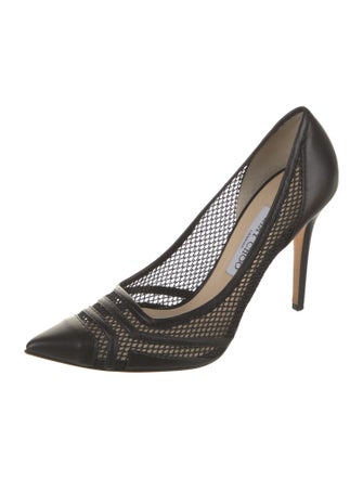 Jimmy Choo Leather Mesh Accents Pumps