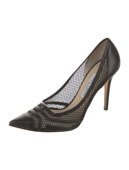 Jimmy Choo Leather Mesh Accents Pumps