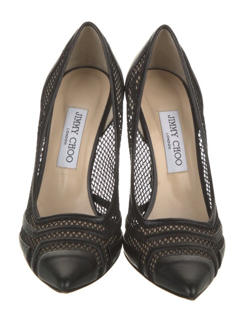 Jimmy Choo Leather Mesh Accents Pumps
