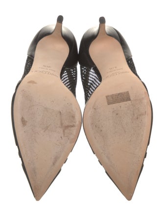 Jimmy Choo Leather Mesh Accents Pumps