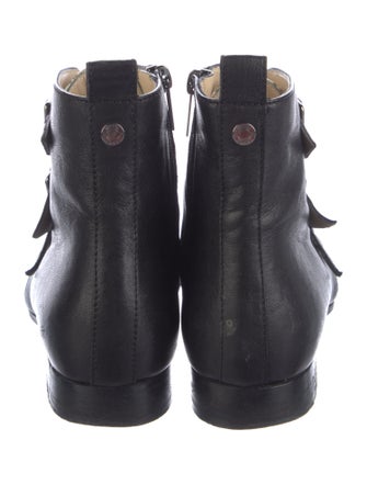 Jimmy Choo Leather Animal Print Combat Boots