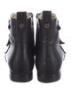 Jimmy Choo Leather Animal Print Combat Boots