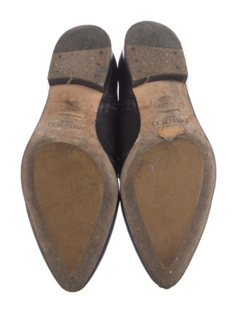 Jimmy Choo Leather Animal Print Combat Boots