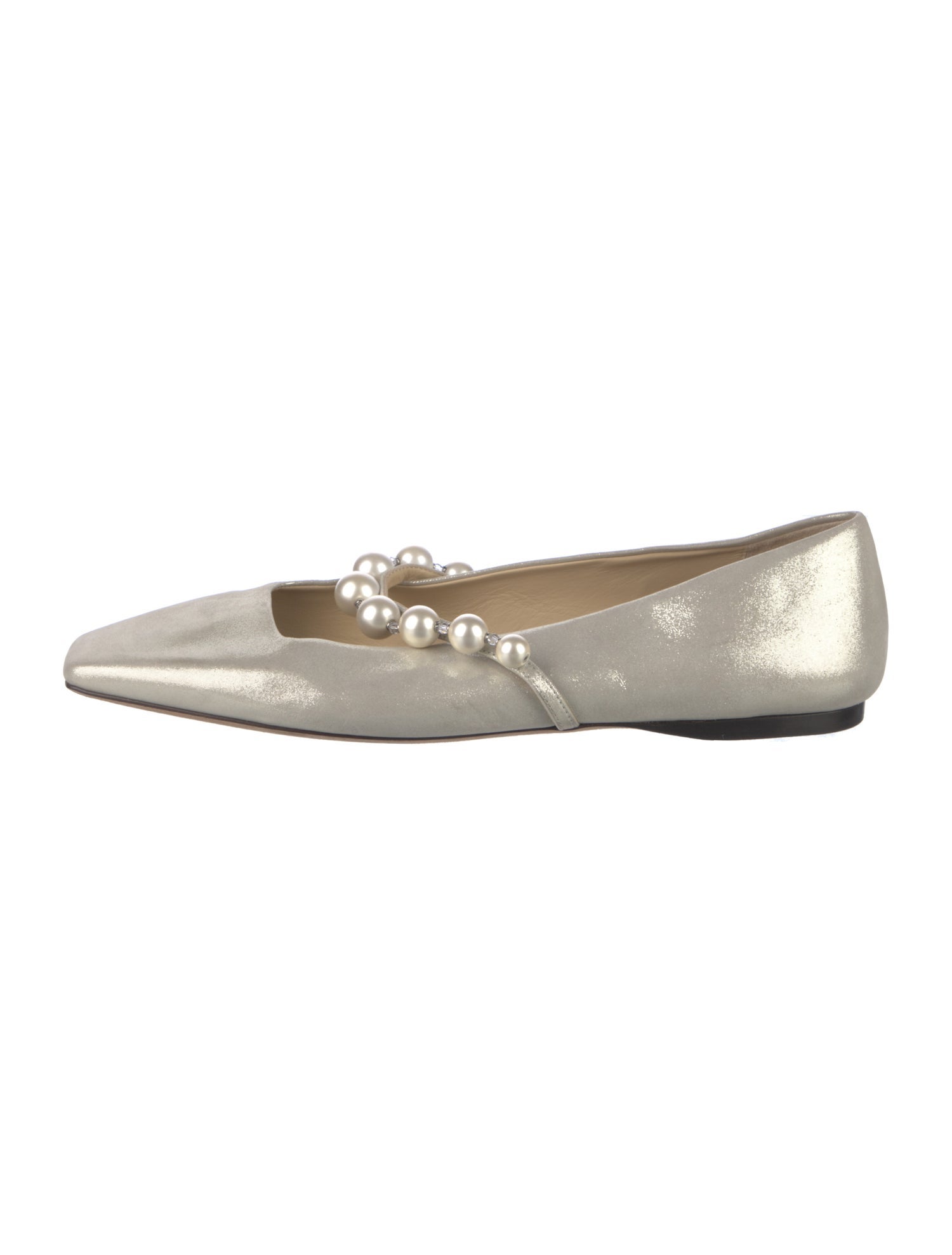 Jimmy Choo Suede Beaded Accents Ballet Flats
