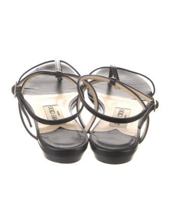 Jimmy Choo Fiona Leather T-Strap Sandals