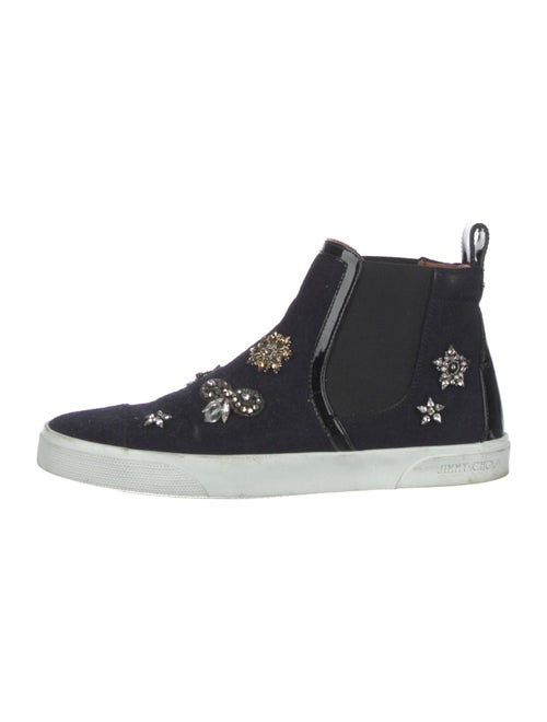 Jimmy Choo Wool Crystal Embellishments Sneakers