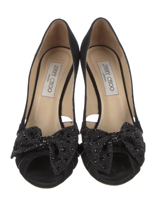 Jimmy Choo Glitter Bow Accents Sandals