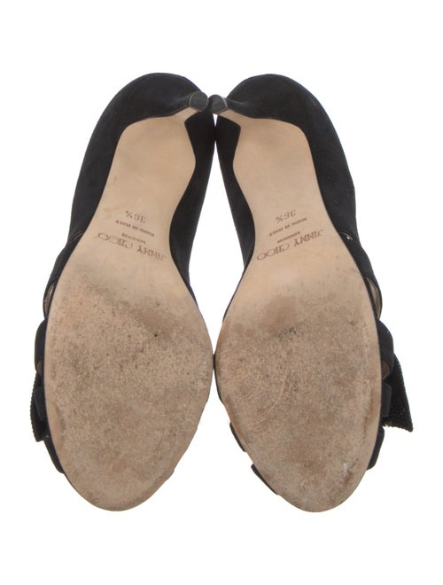 Jimmy Choo Glitter Bow Accents Sandals