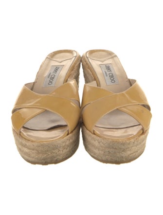 Jimmy Choo Patent Leather Braided Accents Espadrilles