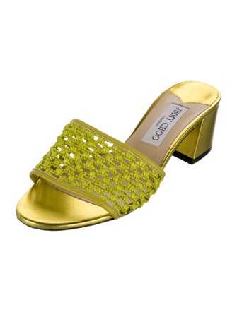 Jimmy Choo Minea Raffia Slides