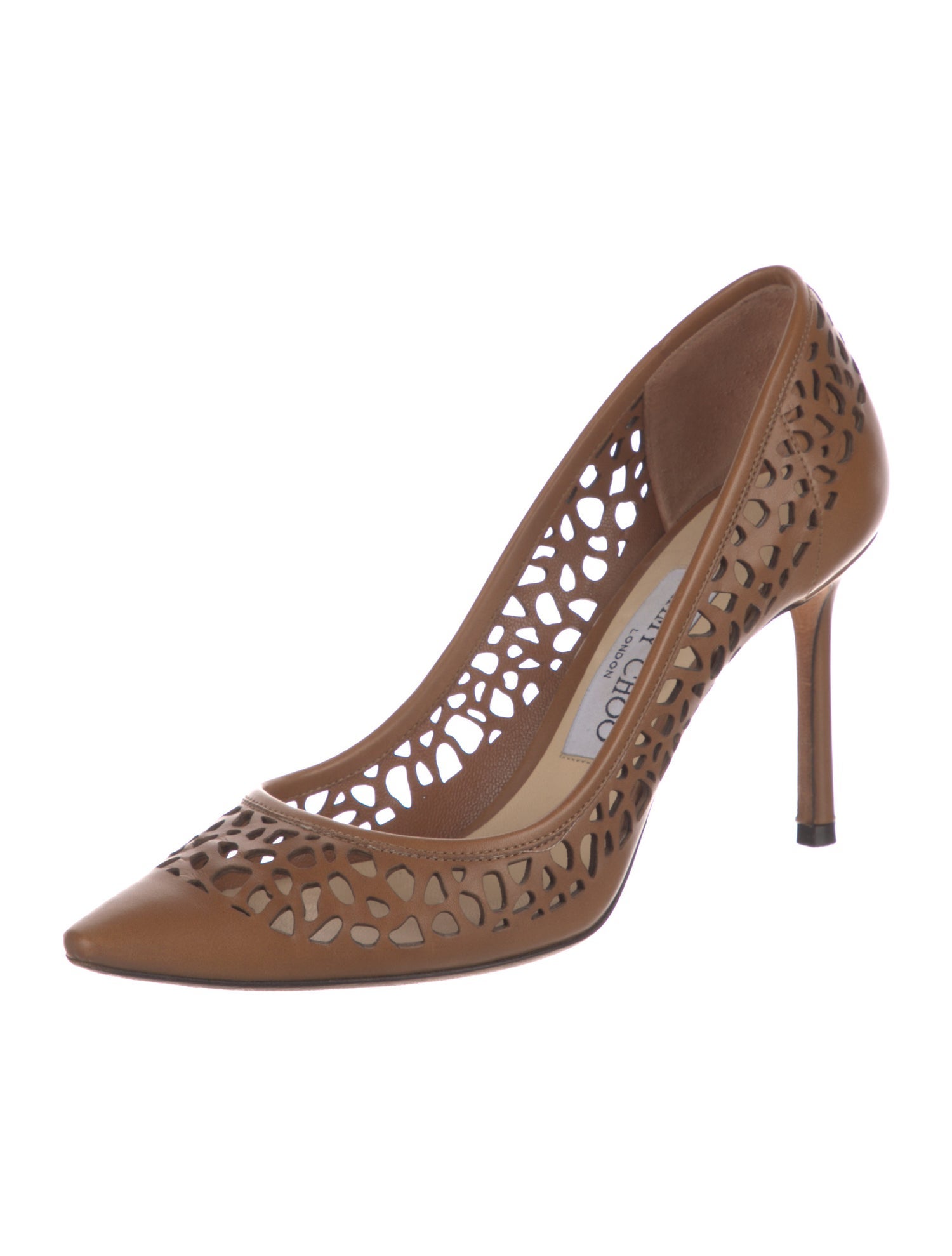 Jimmy Choo Leather Cutout Accent Pumps