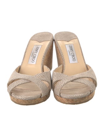 Jimmy Choo Leather Animal Print Espadrilles