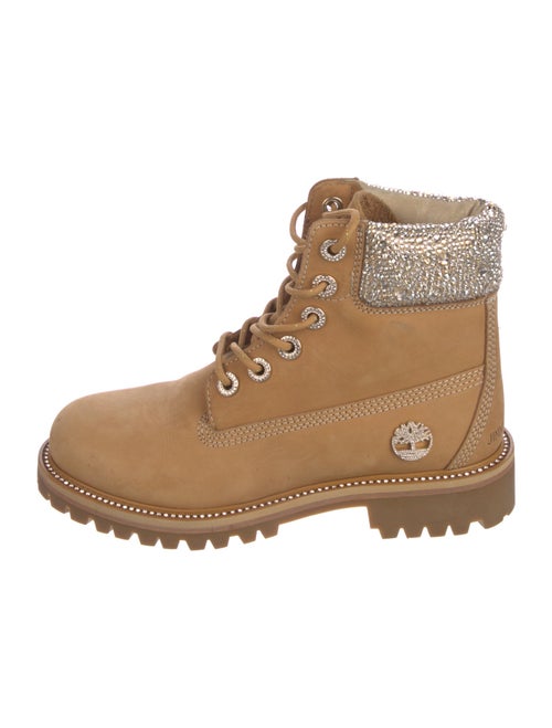 Jimmy Choo x Timberland Leather Crystal Embellishments Hiking Boots