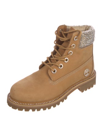 Jimmy Choo x Timberland Leather Crystal Embellishments Hiking Boots