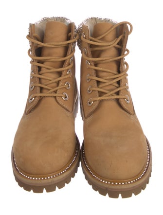 Jimmy Choo x Timberland Leather Crystal Embellishments Hiking Boots