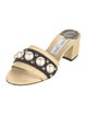 Jimmy Choo Faux Pearl Accents Straw Slides