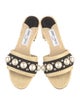 Jimmy Choo Faux Pearl Accents Straw Slides