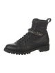 Jimmy Choo Leather Crystal Embellishments Combat Boots