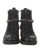 Jimmy Choo Leather Crystal Embellishments Combat Boots