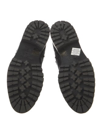 Jimmy Choo Leather Crystal Embellishments Combat Boots