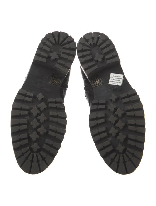 Jimmy Choo Leather Crystal Embellishments Combat Boots