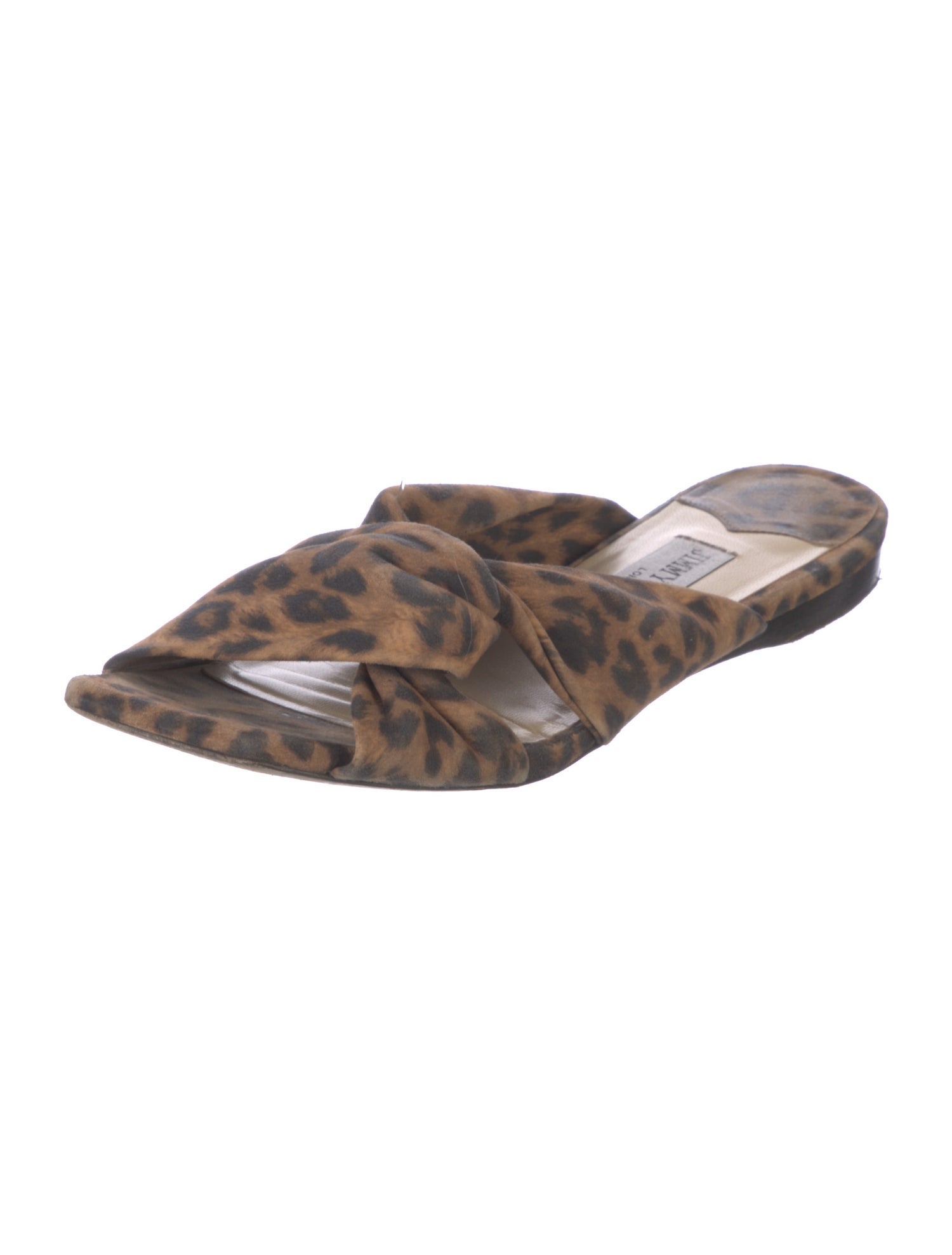 Jimmy Choo Suede Animal Print Slides