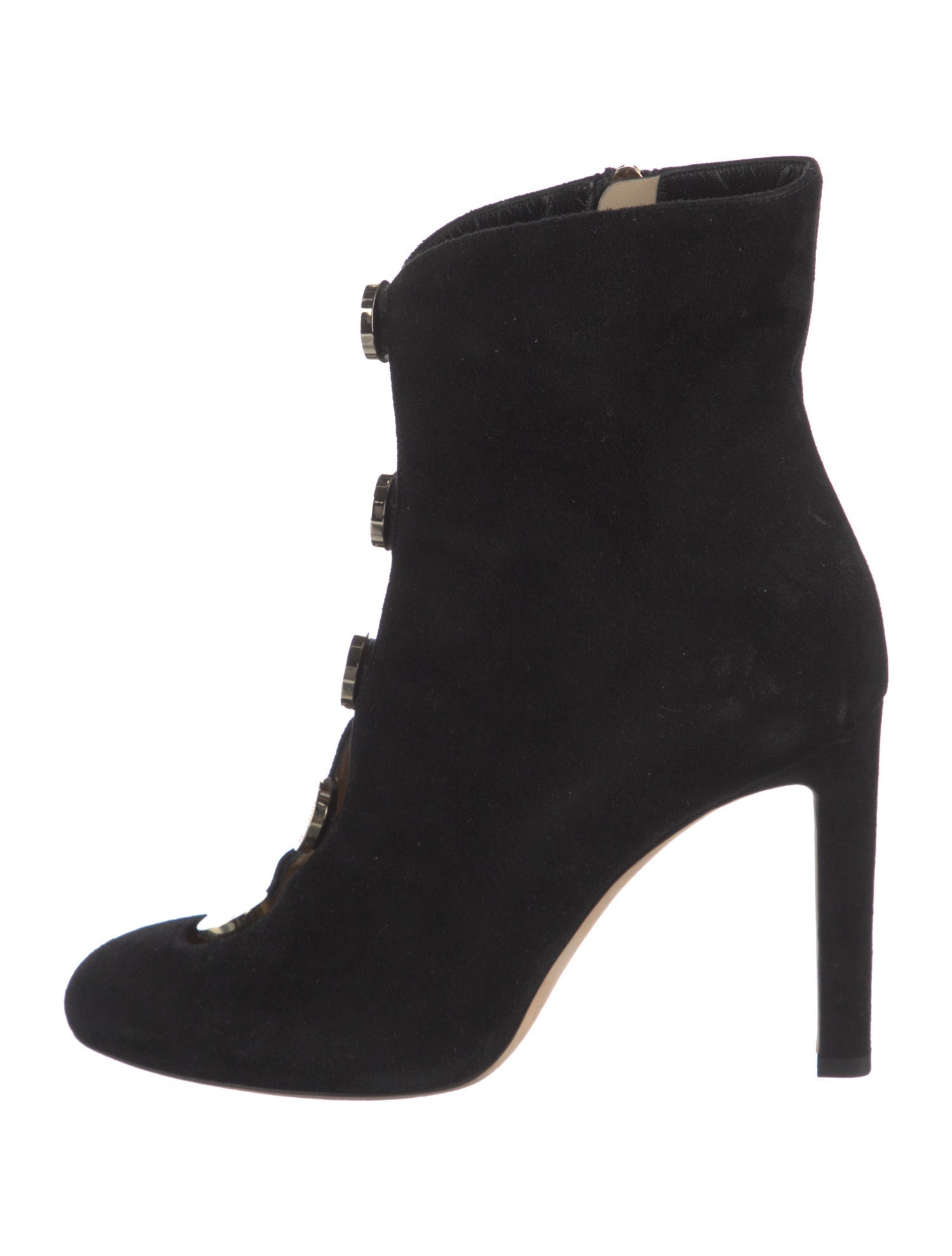 Jimmy Choo Suede Studded Accents Lace-Up Boots