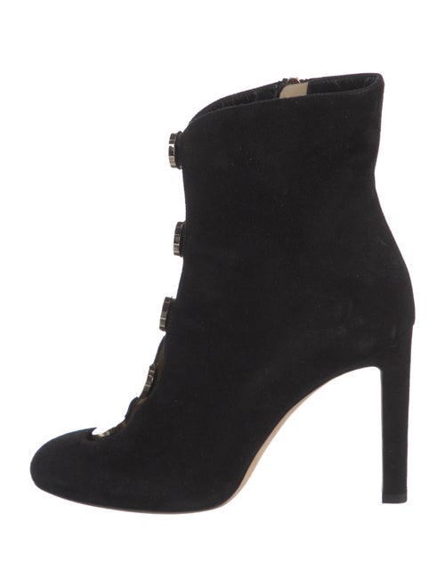 Jimmy Choo Suede Studded Accents Lace-Up Boots