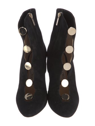 Jimmy Choo Suede Studded Accents Lace-Up Boots