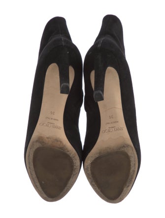 Jimmy Choo Suede Studded Accents Lace-Up Boots