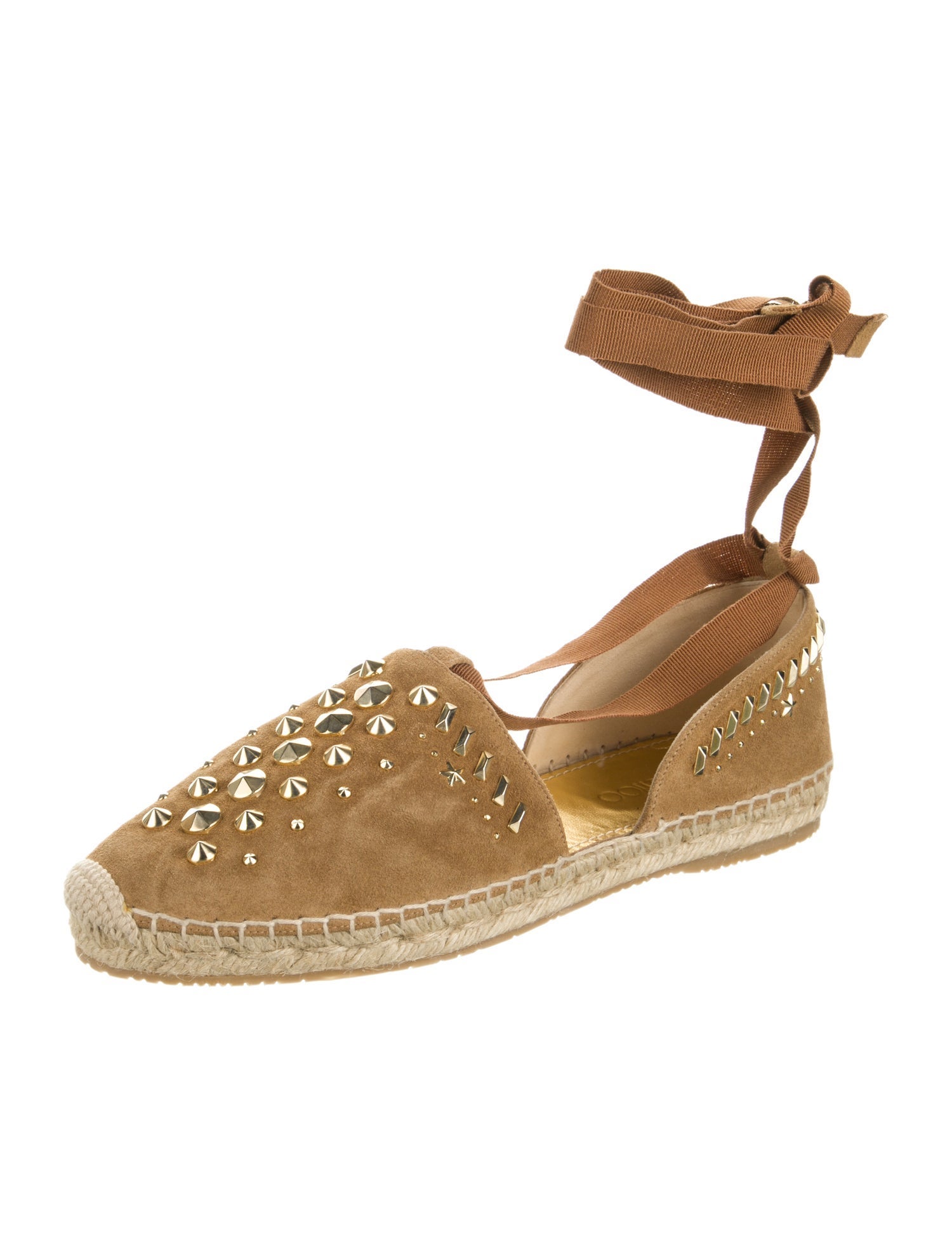 Jimmy Choo Suede Studded Accents Espadrilles