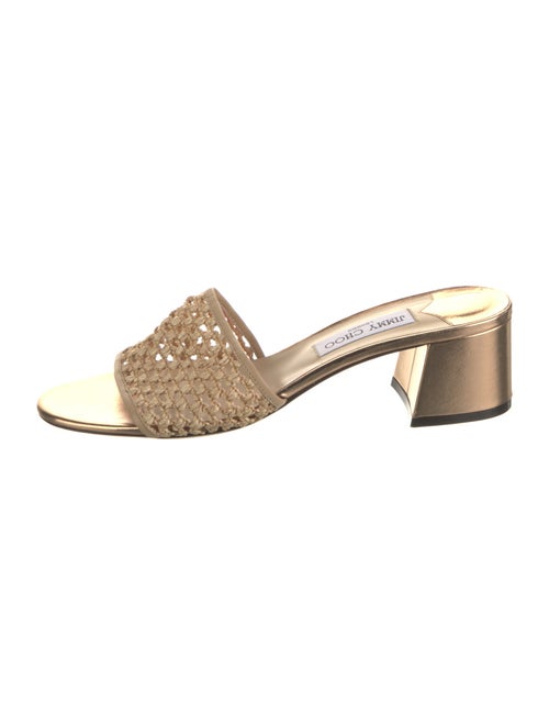 Jimmy Choo Leather Trim Embellishment Slides