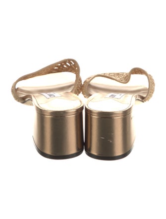 Jimmy Choo Leather Trim Embellishment Slides