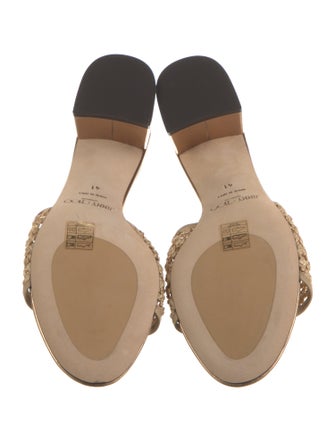 Jimmy Choo Leather Trim Embellishment Slides