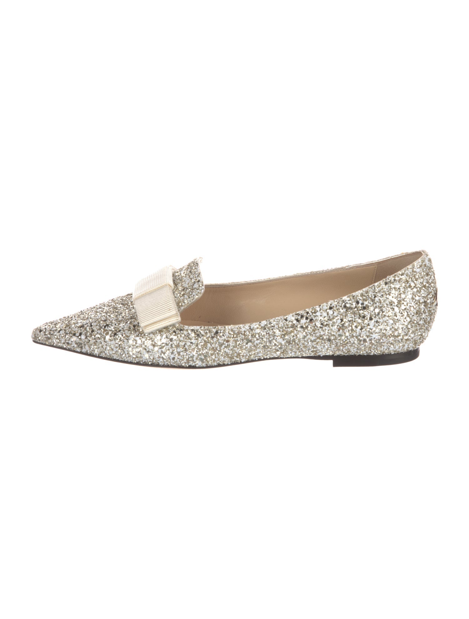 Jimmy Choo Glitter Bow Accents Loafers