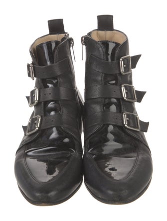 Jimmy Choo GG Embossed Leather Combat Boots