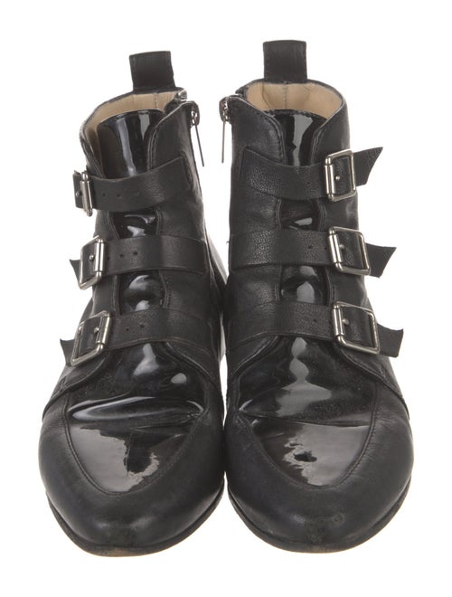 Jimmy Choo GG Embossed Leather Combat Boots