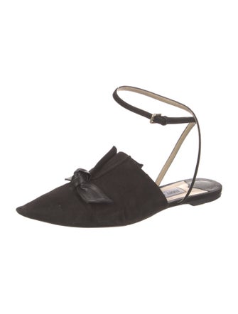 Jimmy Choo Suede Bow Accents Mules