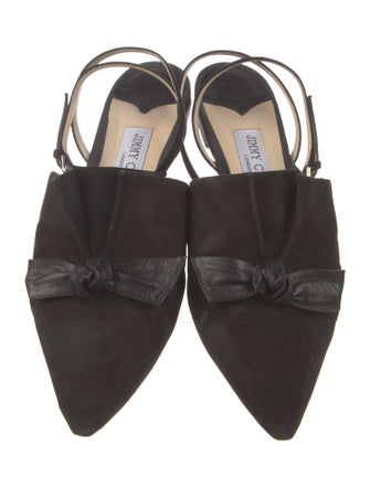 Jimmy Choo Suede Bow Accents Mules