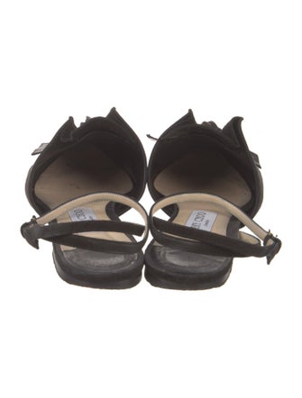 Jimmy Choo Suede Bow Accents Mules