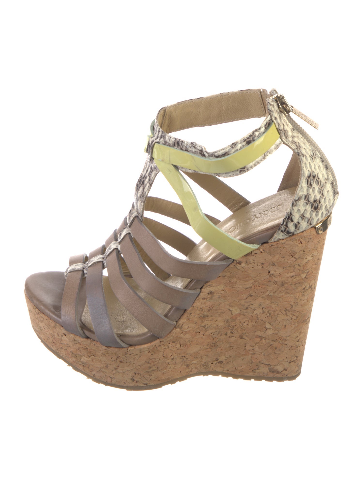 Jimmy Choo Leather Animal Print Sandals