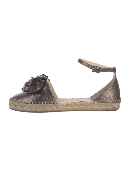 Jimmy Choo Leather Crystal Embellishments Espadrilles