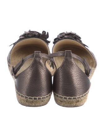 Jimmy Choo Leather Crystal Embellishments Espadrilles