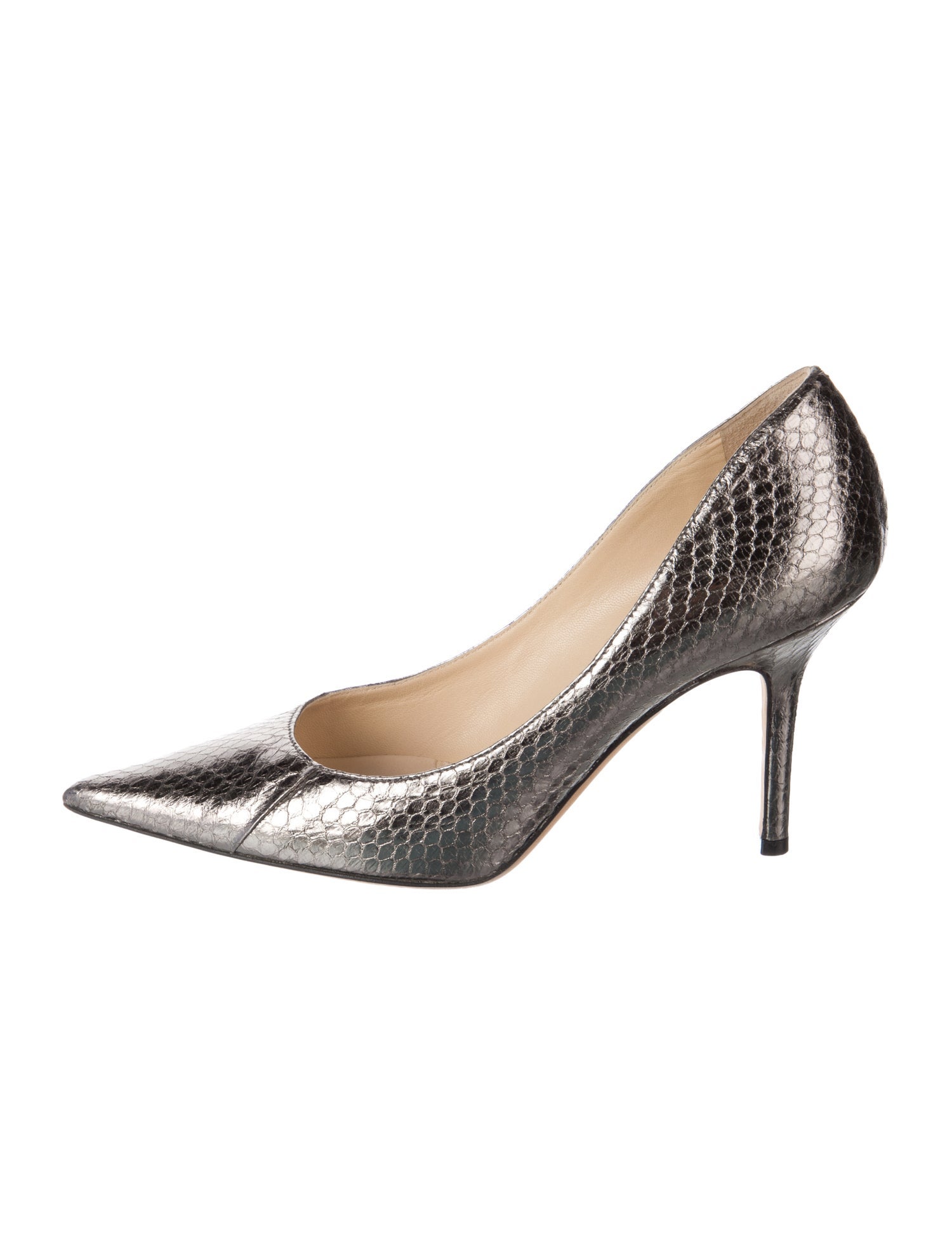 Jimmy Choo Embossed Leather Animal Print Pumps