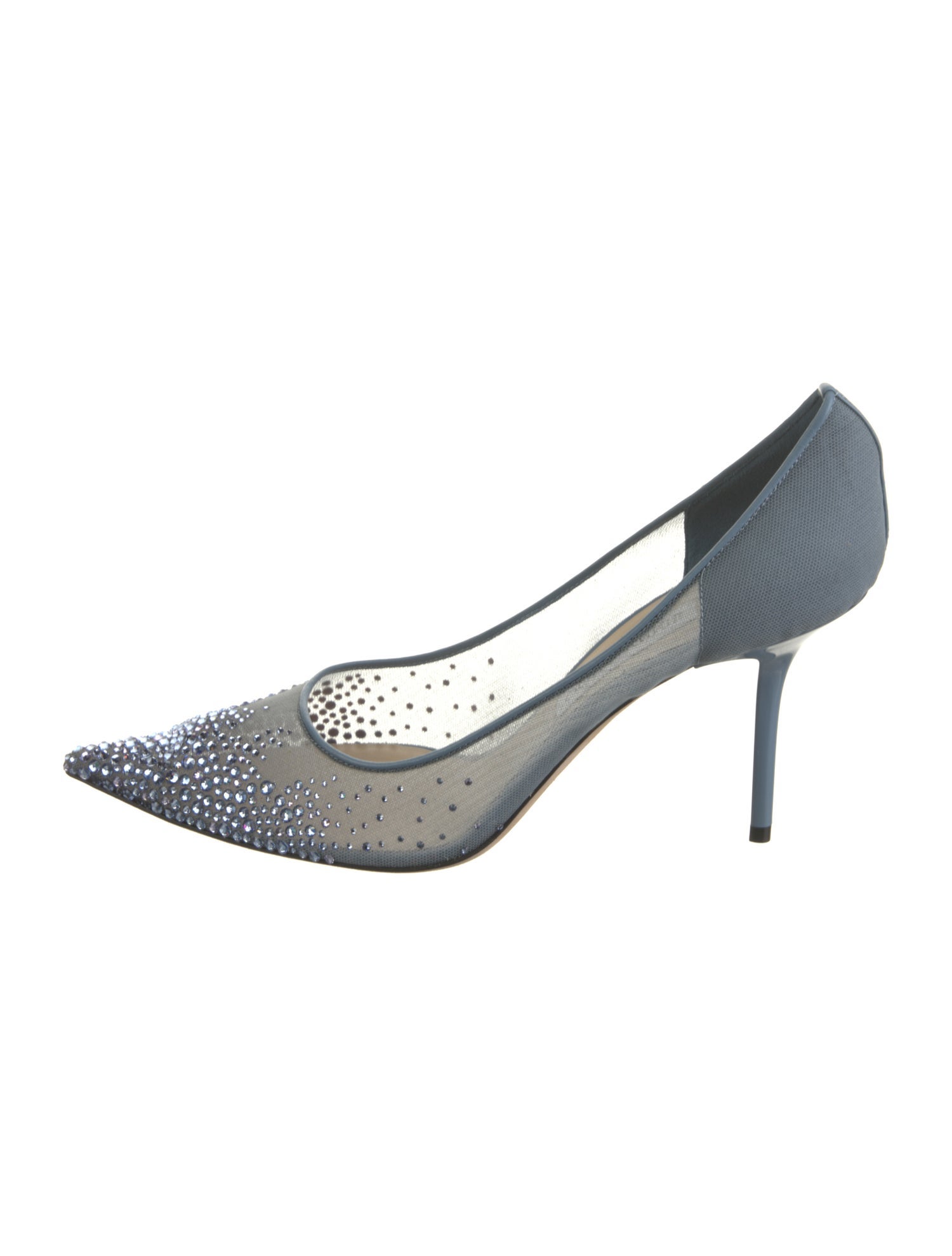 Jimmy Choo Mesh Crystal Embellishments Pumps