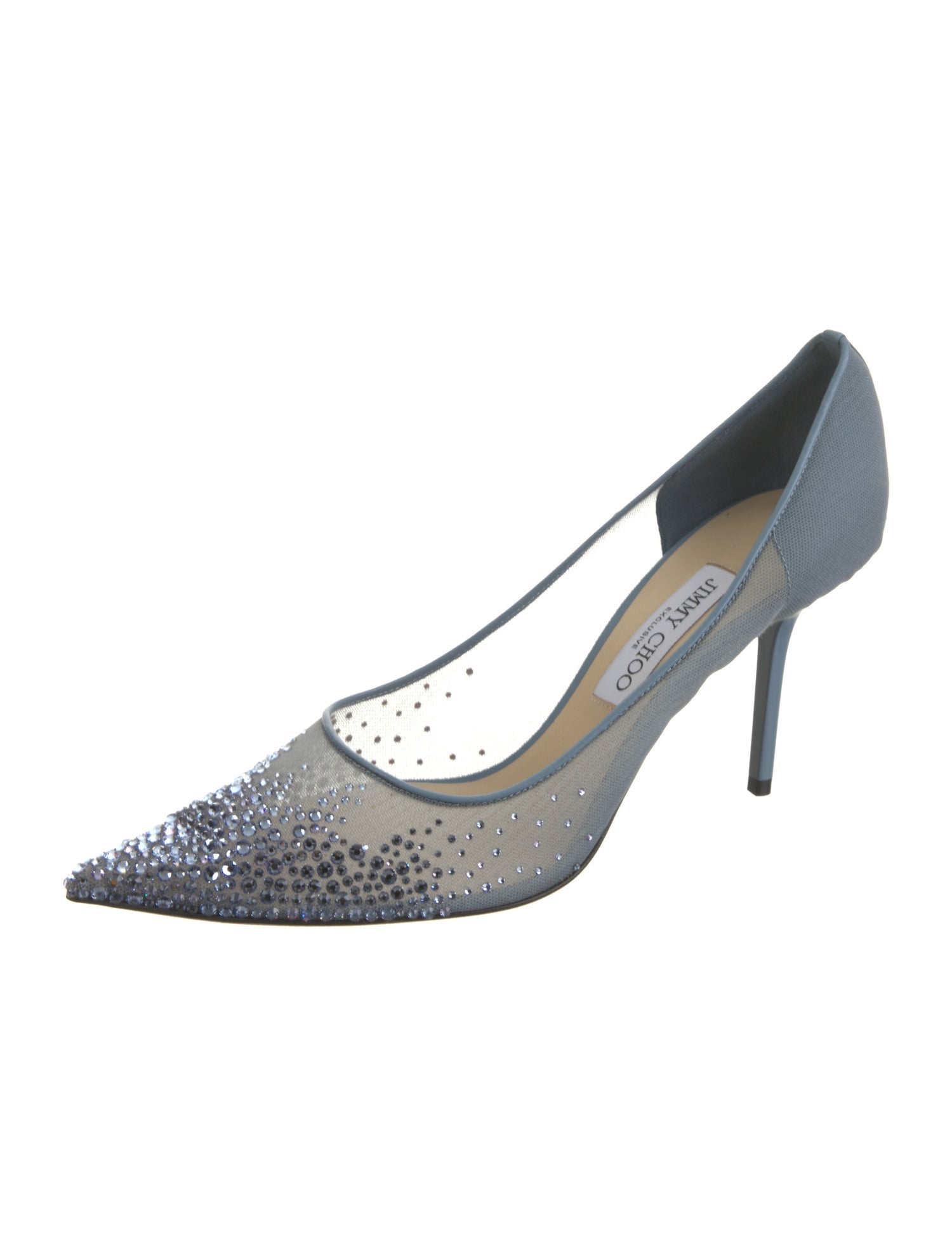 Jimmy Choo Mesh Crystal Embellishments Pumps