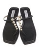 Jimmy Choo Faux Pearl Accents Leather Flip Flops